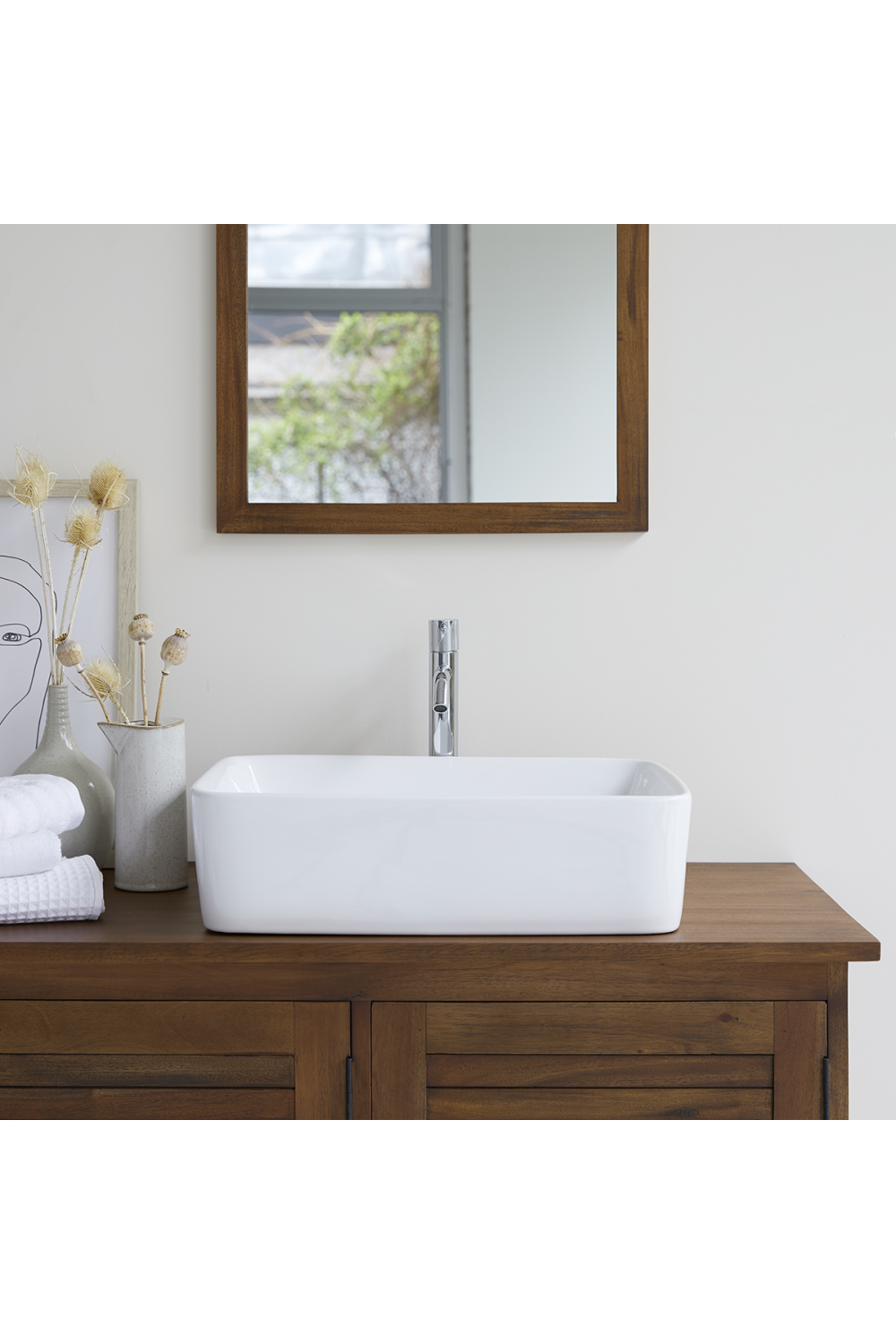 White Ceramic Bathroom Sink | Tikamoon Alexi | Woodfurniture.com