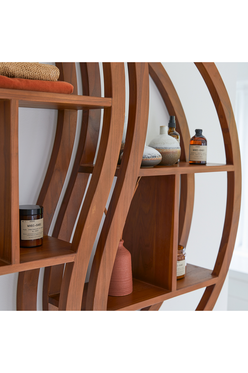 Solid Teak Wall Shelf | Tikamoon Ying Yang | woodfurniture.com