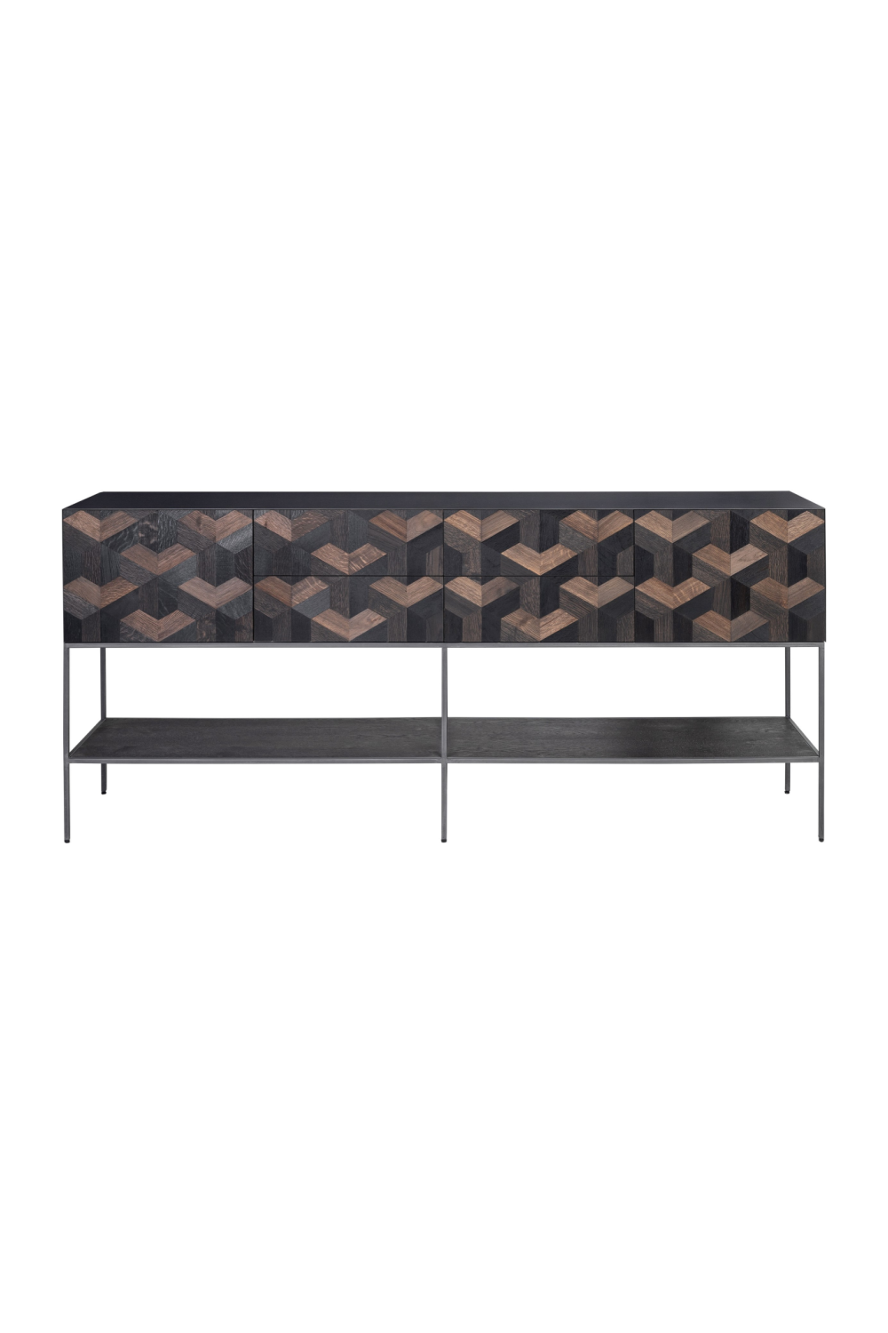 Oak Parquet Sideboard with Toprack | Versmissen Illusion | Woodfurniture.com