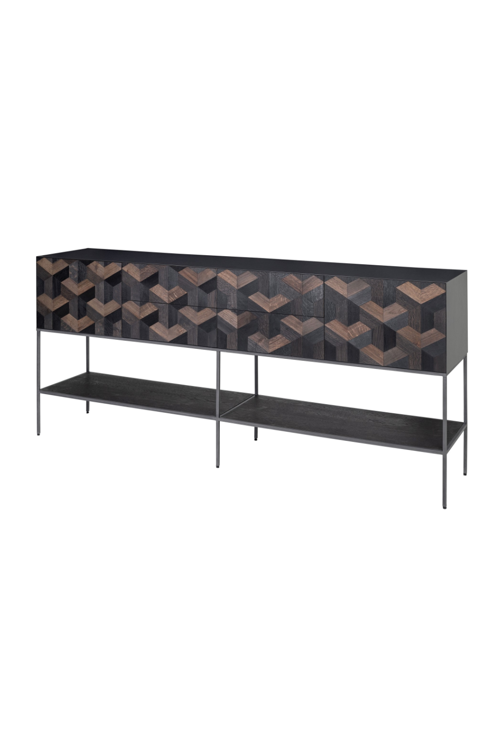 Oak Parquet Sideboard with Toprack | Versmissen Illusion | Woodfurniture.com