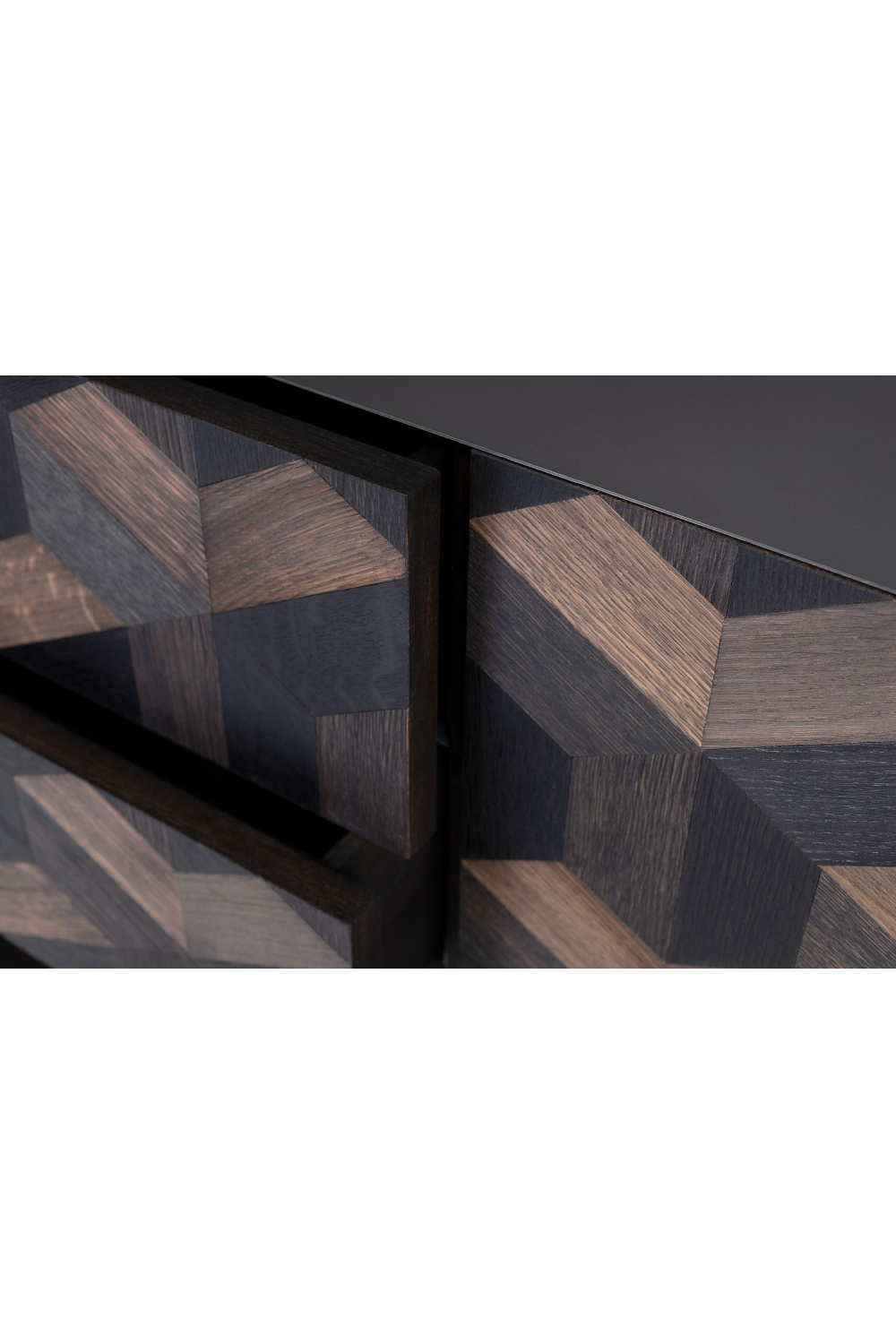 Oak Parquet Sideboard with Toprack | Versmissen Illusion | Woodfurniture.com