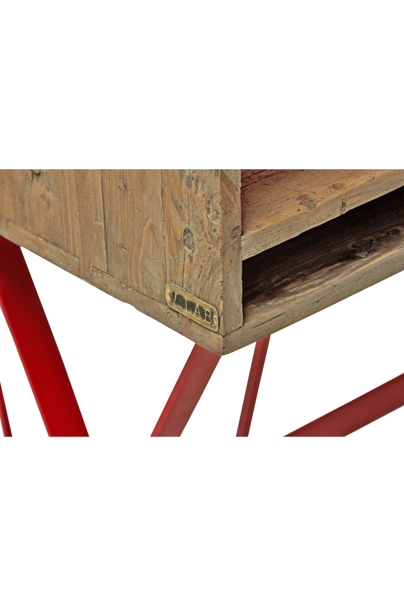 Red Accented Bureau Bookcase | Versmissen Exxes | Woodfurniture.com