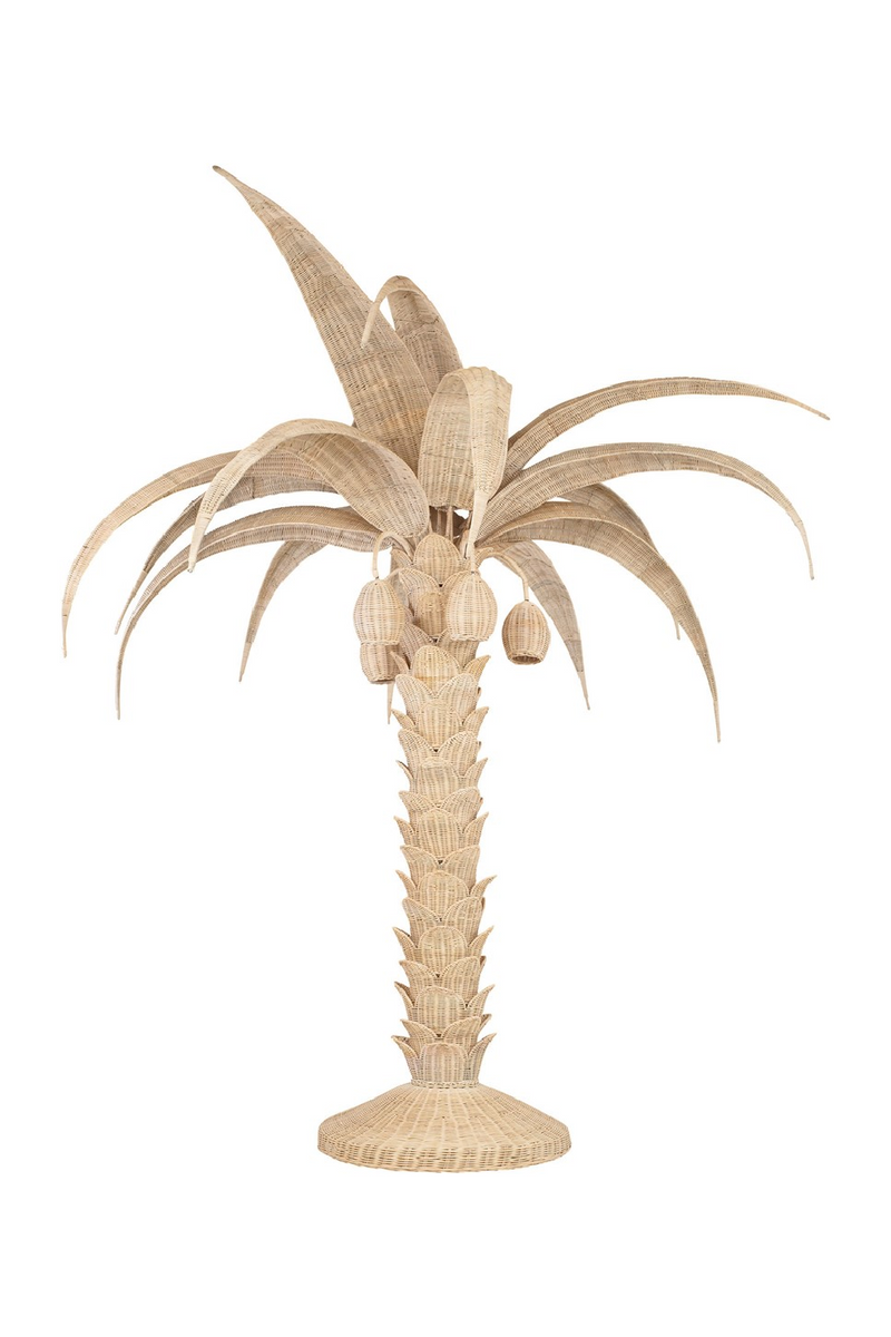 Handcrafted Rattan Floor Lamp | Versmissen Palm Tree | Woodfurniture.com