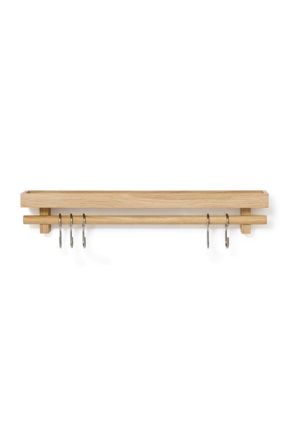 5-Hook Wooden Utensils Shelf | Wireworks | Woodfurniture.com