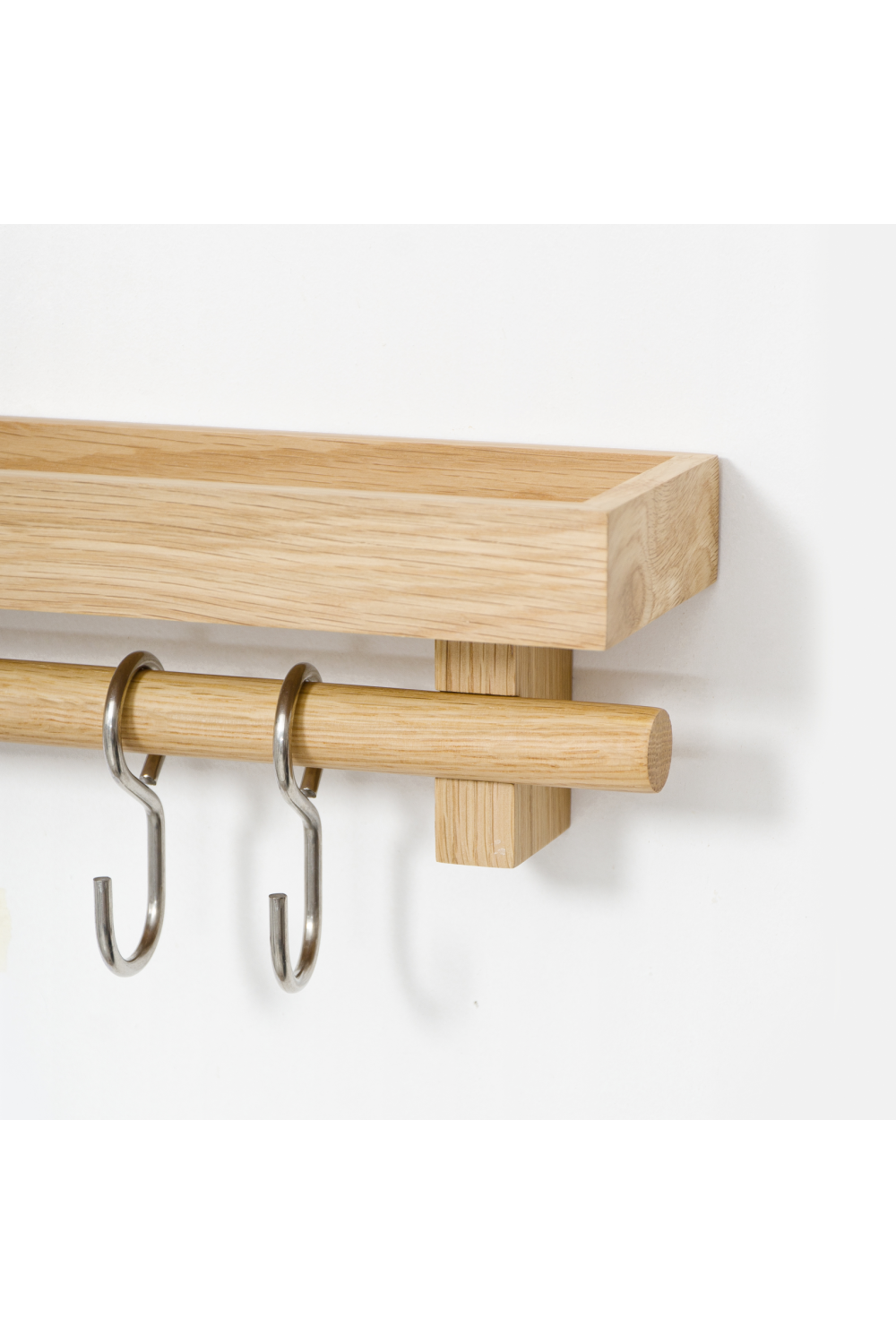 5-Hook Wooden Utensils Shelf | Wireworks | Woodfurniture.com