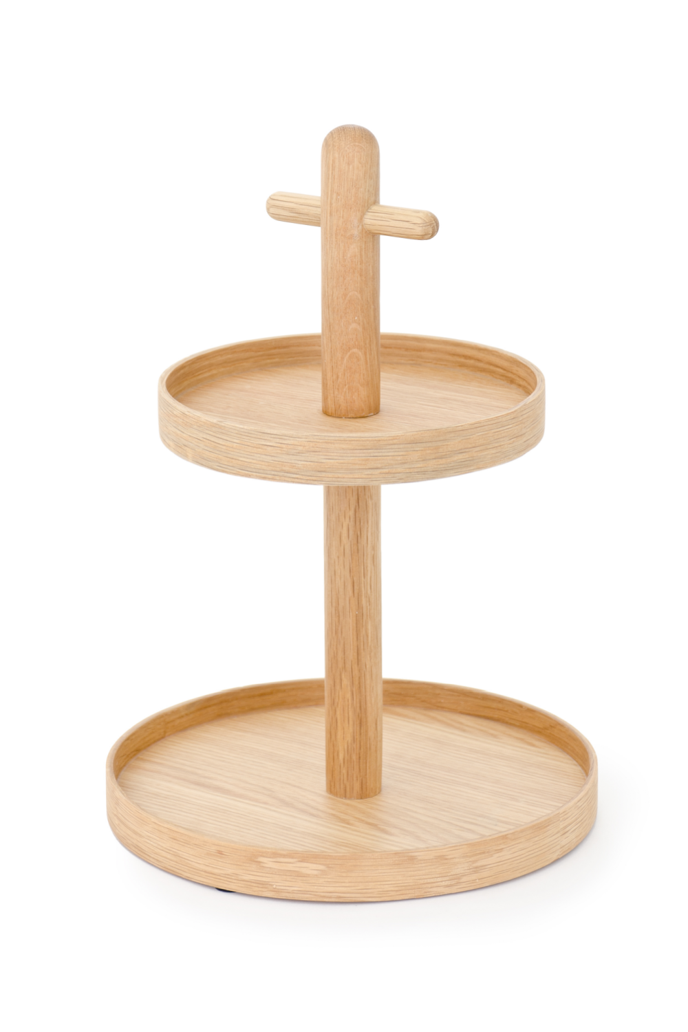 2-Tier Oak Condiment T top Stand | Wireworks Cook House | Woodfurniture.com