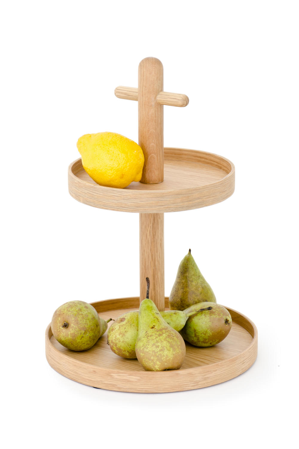 2-Tier Oak Condiment T top Stand | Wireworks Cook House | Woodfurniture.com