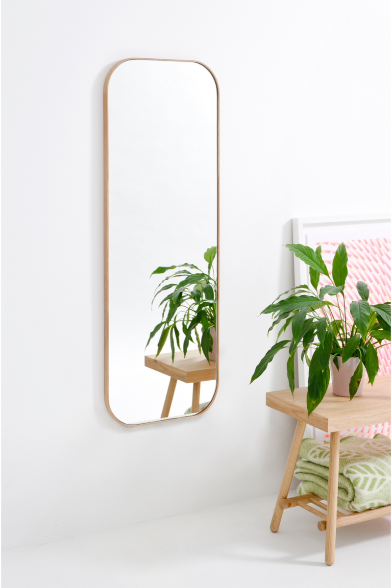 Oak Wooden Framed Full Length Wall Mirror | Wireworks Gaze | Woodfurniture.com