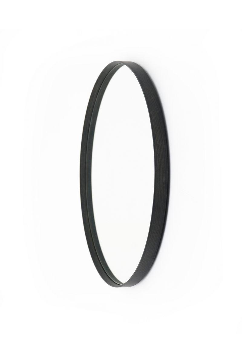 Oak Wooden Round Wall Mirror | Wireworks Glance 660 | Woodfurniture.com