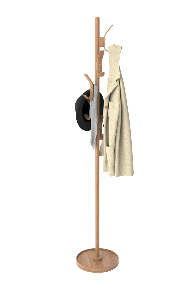 5-Hook Oak Coat Stand | Wireworks | Woodfurniture.com