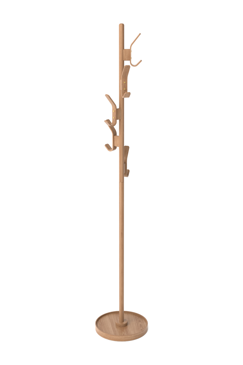 5-Hook Oak Coat Stand | Wireworks | Woodfurniture.com