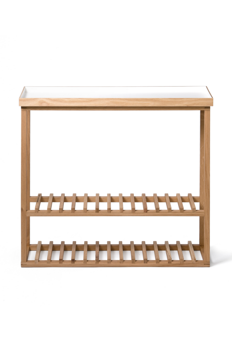 White Rectangular Console Table with Storage | Wireworks Hello | Woodfurniture.com