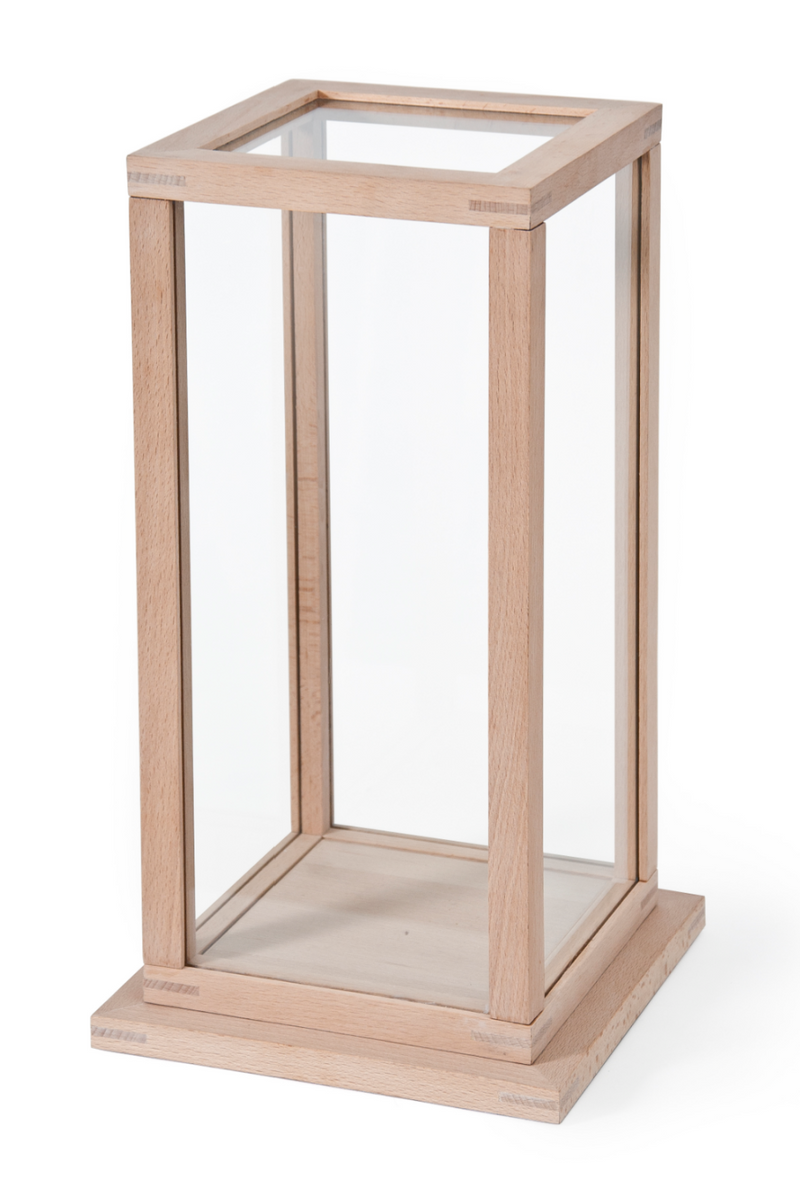 Solid Beech Wood + Glass Display Case | Wireworks Treasure Trove | Woodfurniture.com