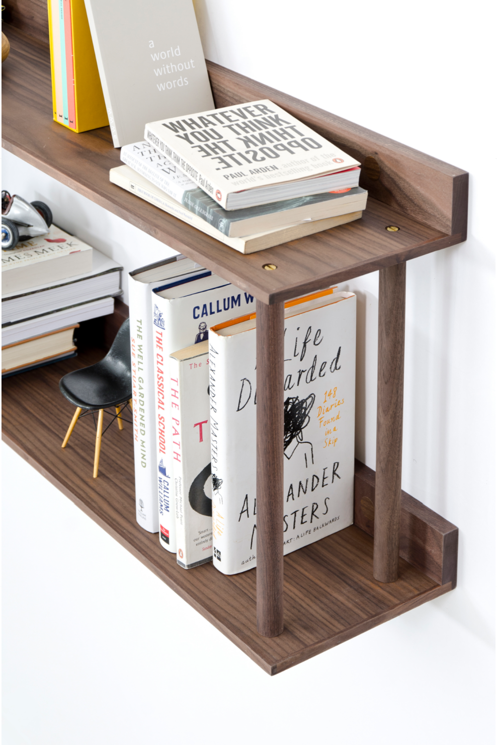 2 Level Wooden Wall Shelf | Wireworks Platform 2 | Woodfurniture.com