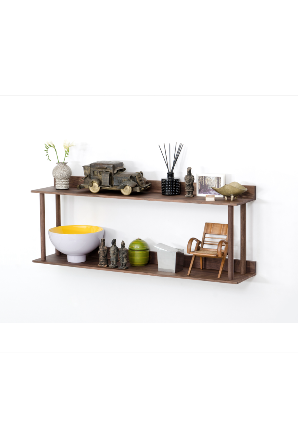 2 Level Wooden Wall Shelf | Wireworks Platform 2 | Woodfurniture.com