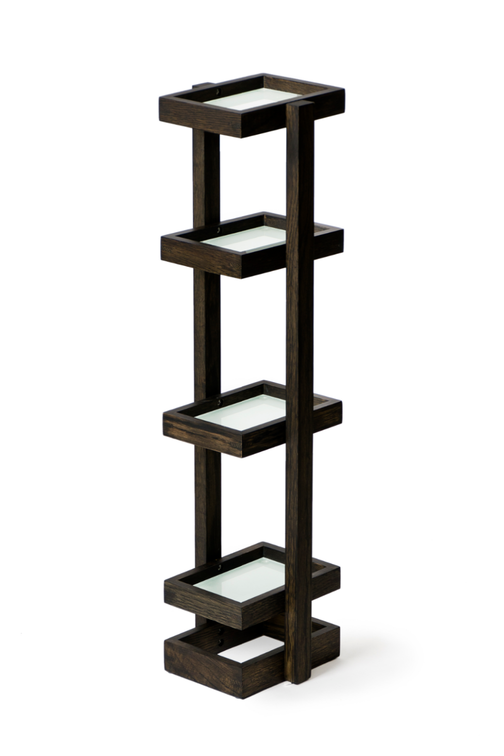 Freestanding Oak Bathroom Storage Tower | Wireworks Mezza | Woodfurniture.com