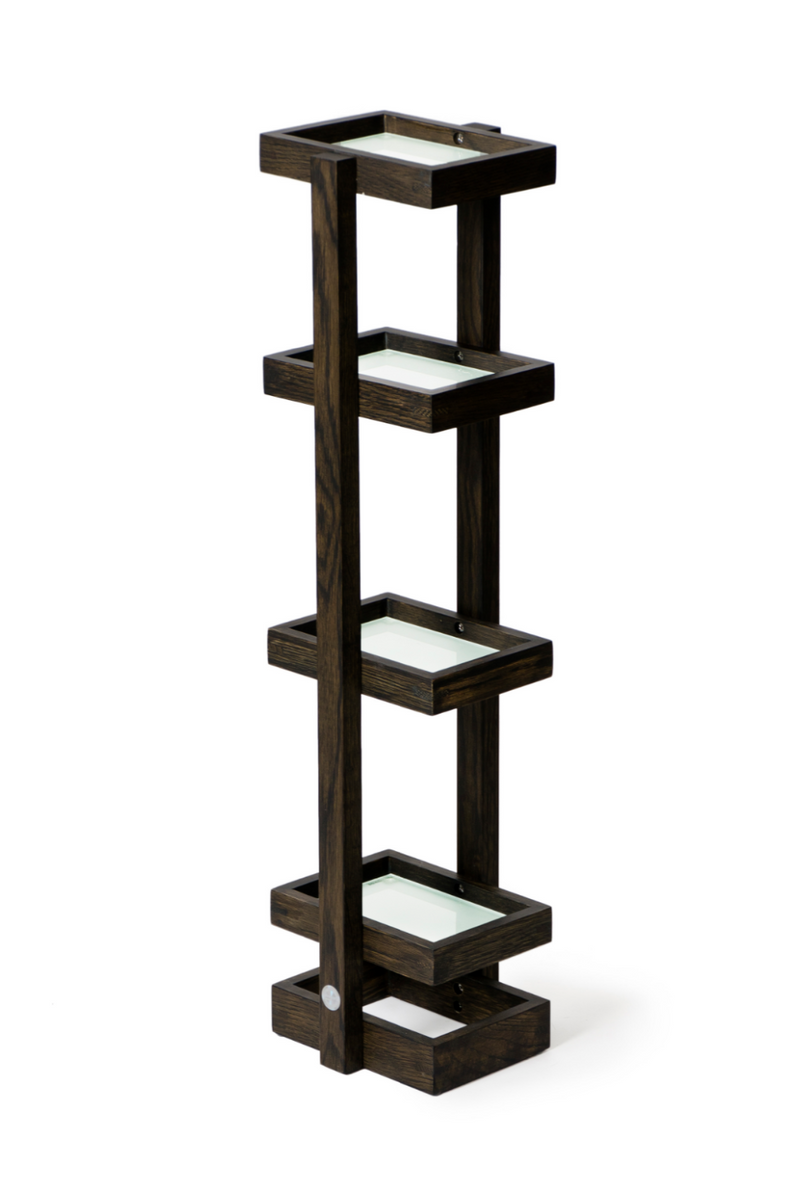 Freestanding Oak Bathroom Storage Tower | Wireworks Mezza | Woodfurniture.com