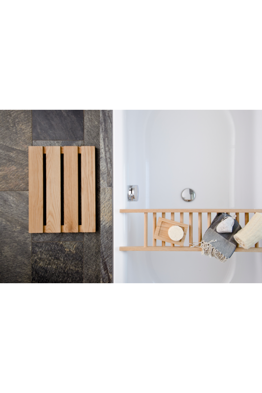 Oak Over Bath Caddy Organizer | Wireworks Bridge Studio | OROA TRADE