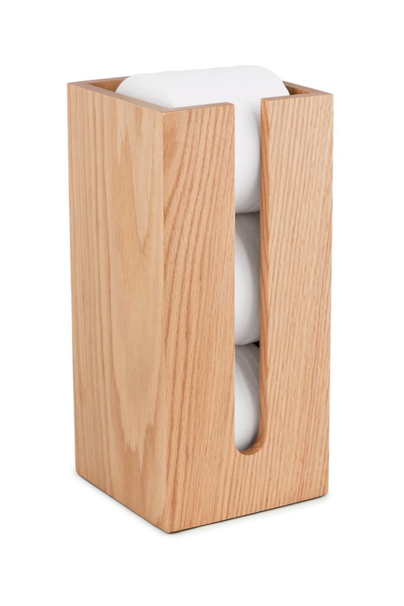 Oak Toilet Paper Storage Organizer | Wireworks Mezza | Woodfurniture.com