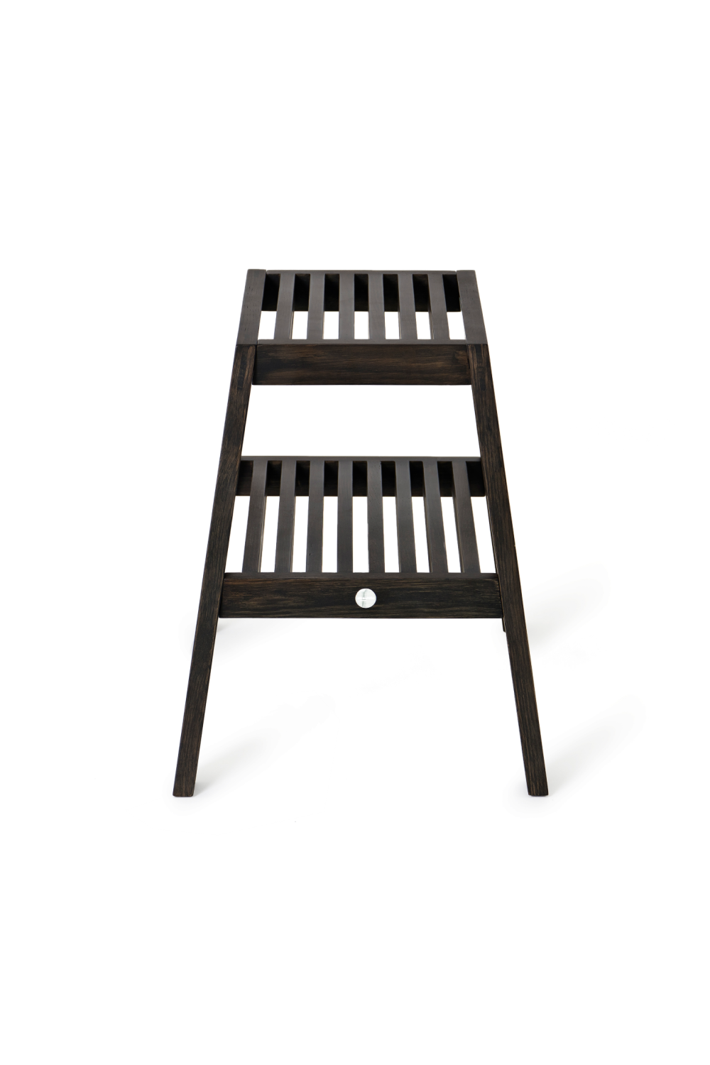 2-Level Oak Step Stool | Wireworks Slatted | Woodfurniture.com