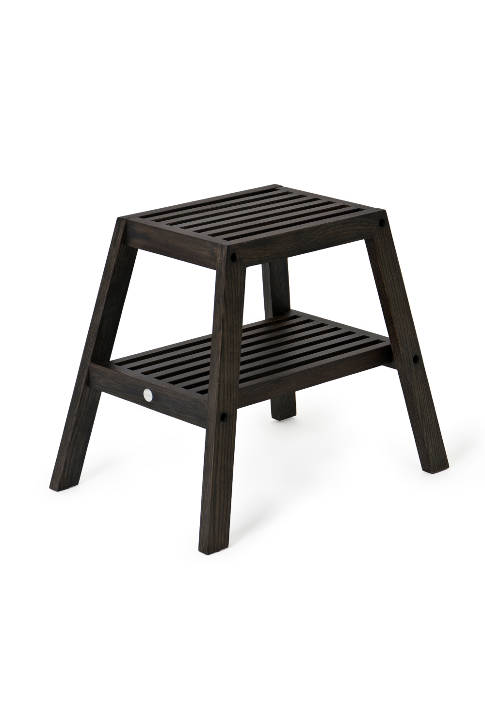 2-Level Oak Step Stool | Wireworks Slatted | Woodfurniture.com