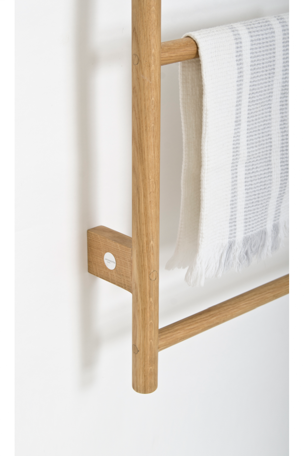 Oak towel rail sale