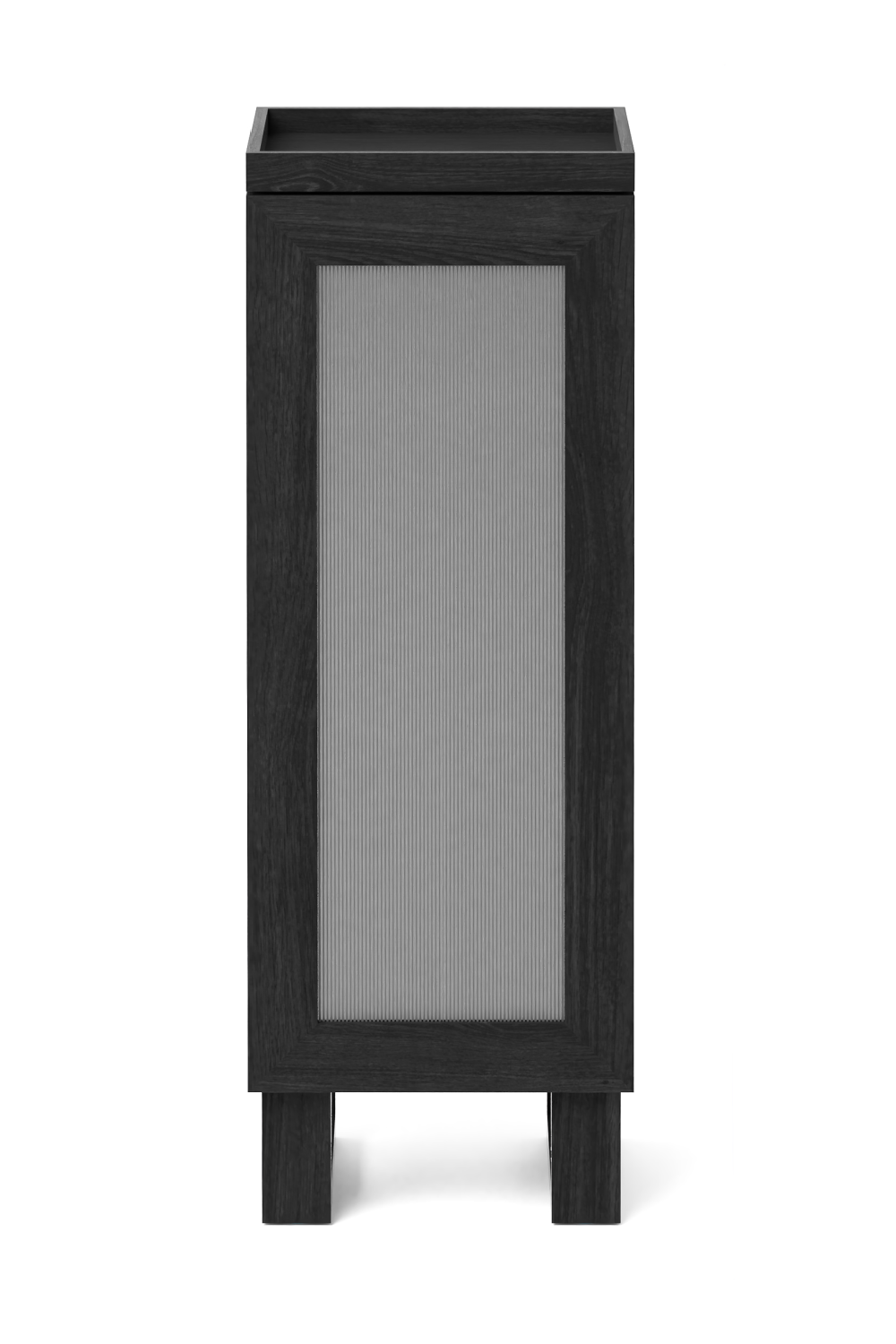 Oak Bathroom Cabinet with Ribbed Glass | Wireworks Tallboy Mezza | Woodfurniture.com