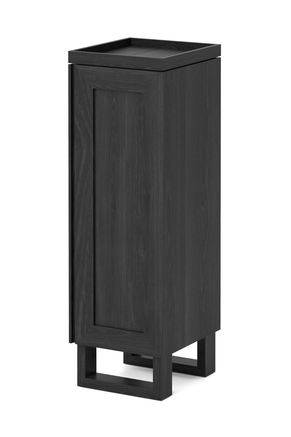 Oak Bathroom Cabinet with Ribbed Glass | Wireworks Tallboy Mezza | Woodfurniture.com