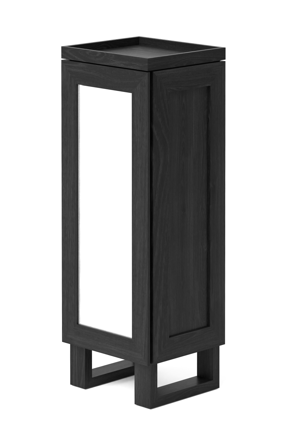 Oak Bathroom Cabinet with Ribbed Glass | Wireworks Tallboy Mezza | Woodfurniture.com