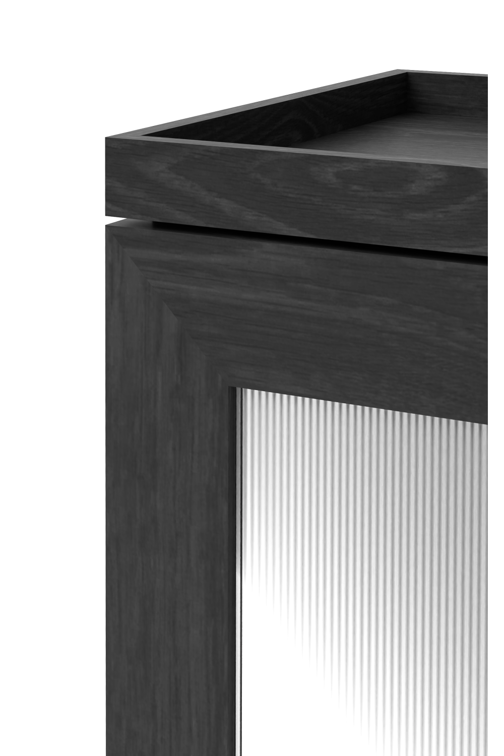 Oak Bathroom Cabinet with Ribbed Glass | Wireworks Tallboy Mezza | Woodfurniture.com