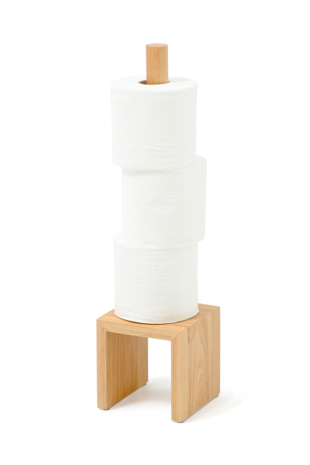 BAMBOO TOILET ROLL HOLDER WOODEN FREE STANDING AND TISSUE PAPER