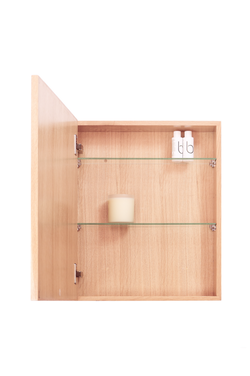 Oak Bathroom Cabinet with Mirror | Wireworks Slimline | Woodfurniture.com