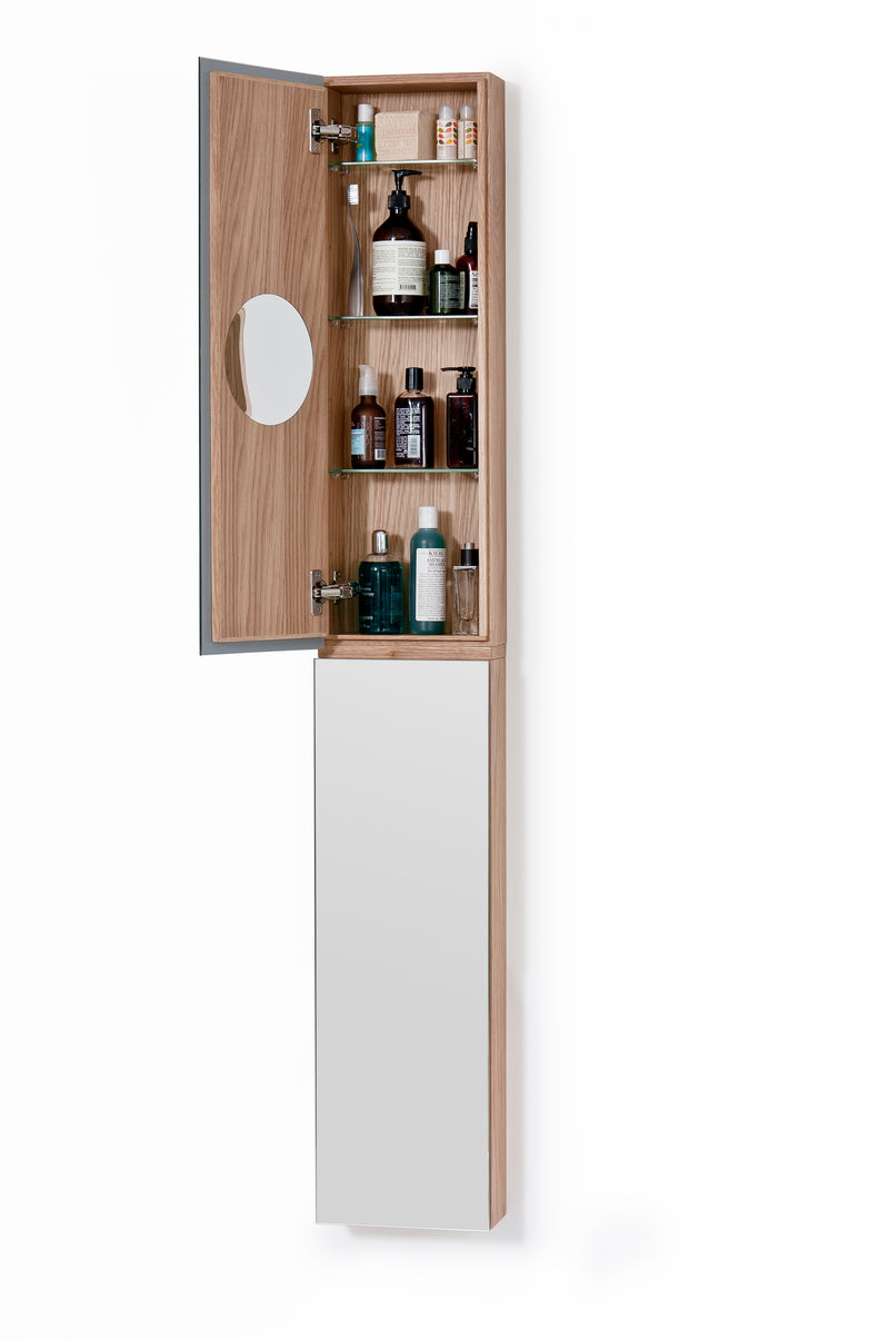 Oak Bathroom Cabinet with Mirror | Wireworks 1622 Zone | Woodfurniture.com