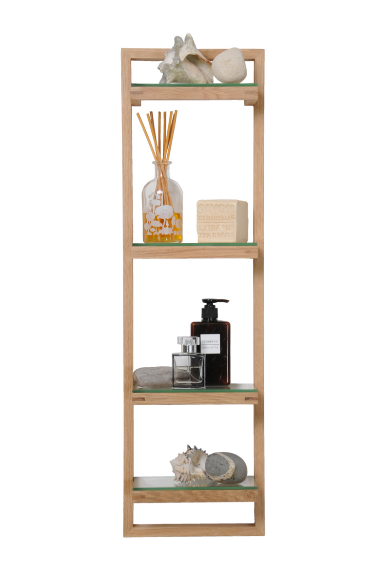 Oak Bathroom Wall Shelf | Wireworks Zone | Woodfurniture.com