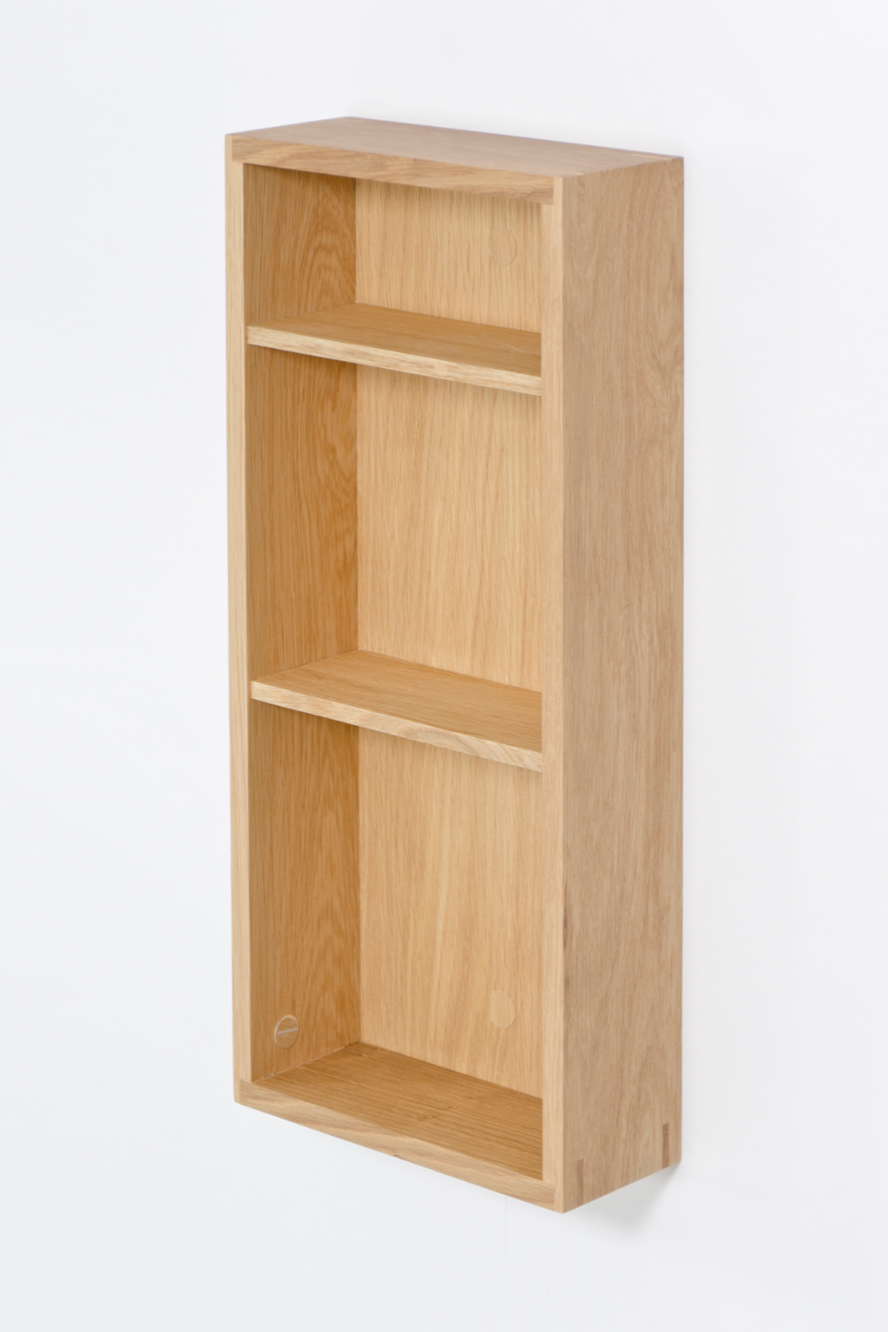 Oak Wall Mounted Bathroom Shelf | Wireworks Slimline | Woodfurniture.com