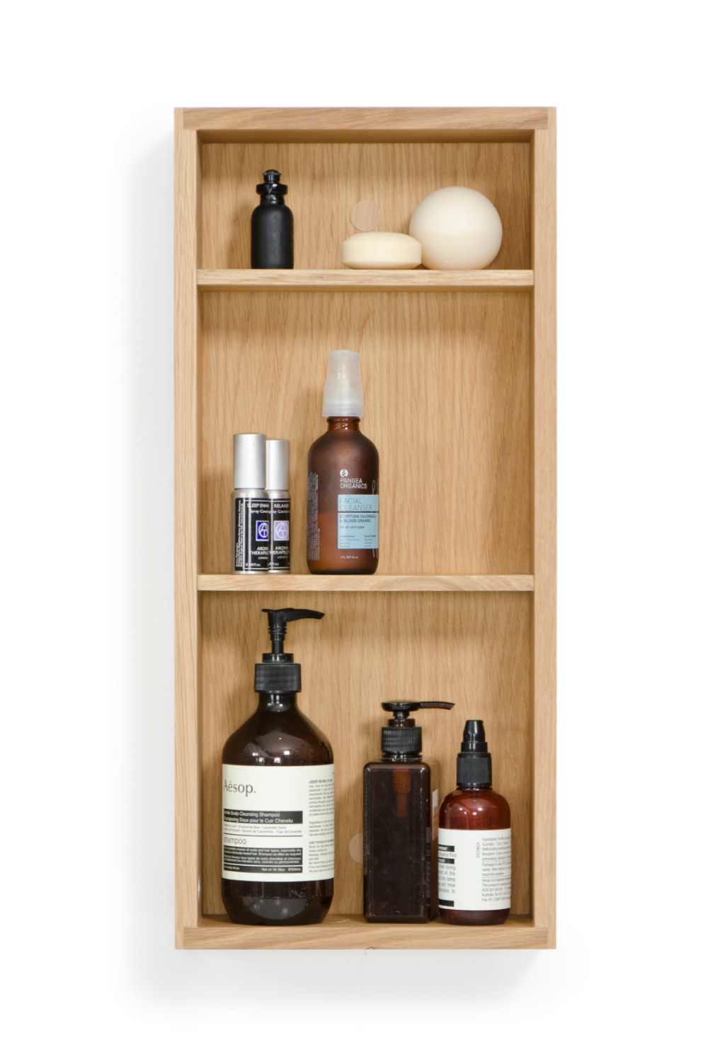 Oak Wall Mounted Bathroom Shelf | Wireworks Slimline | Woodfurniture.com