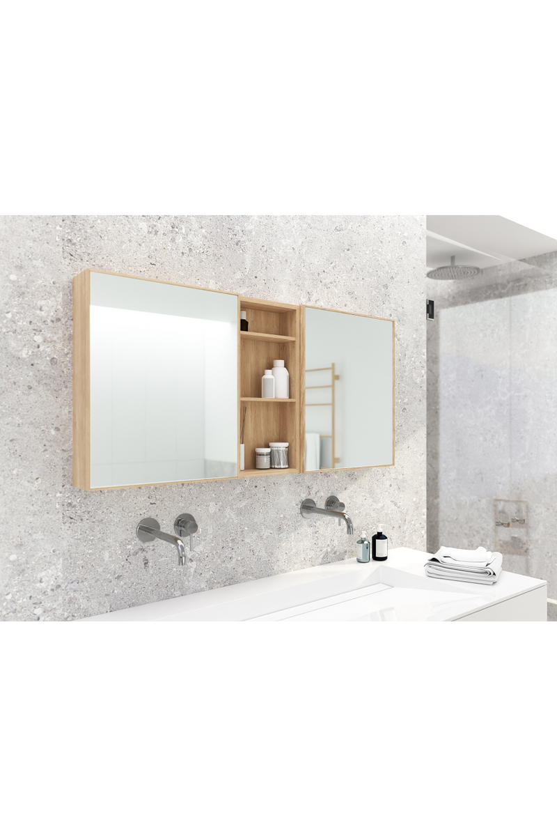 Oak Wall Mounted Bathroom Shelf | Wireworks Slimline | Woodfurniture.com