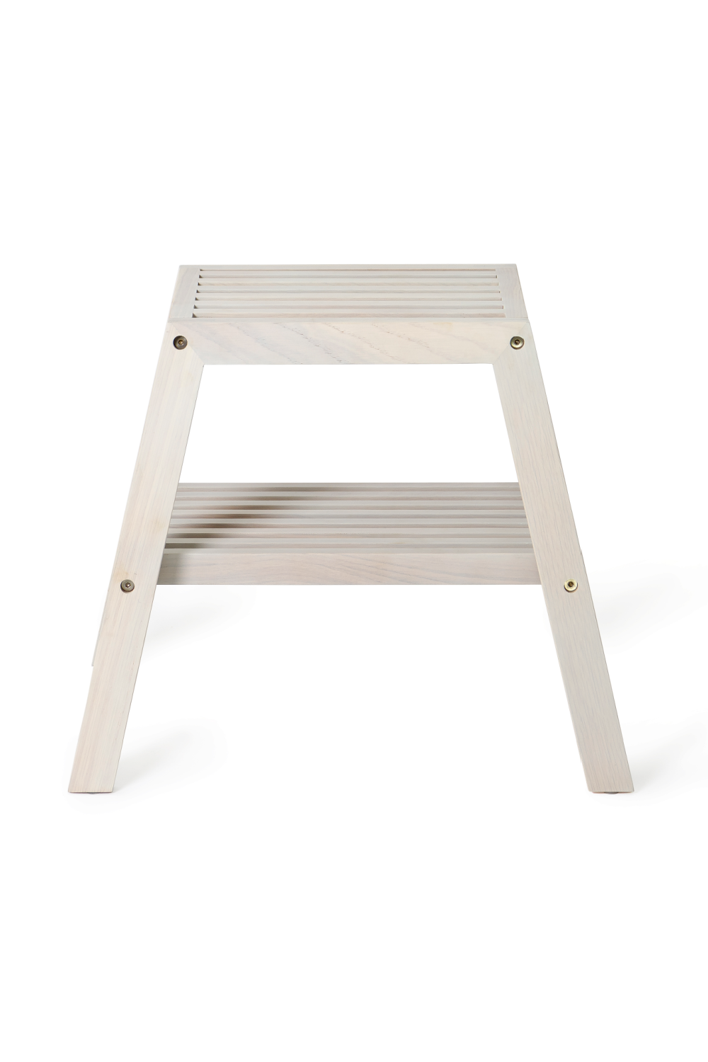 2-Level Oak Step Stool | Wireworks Slatted | Woodfurniture.com