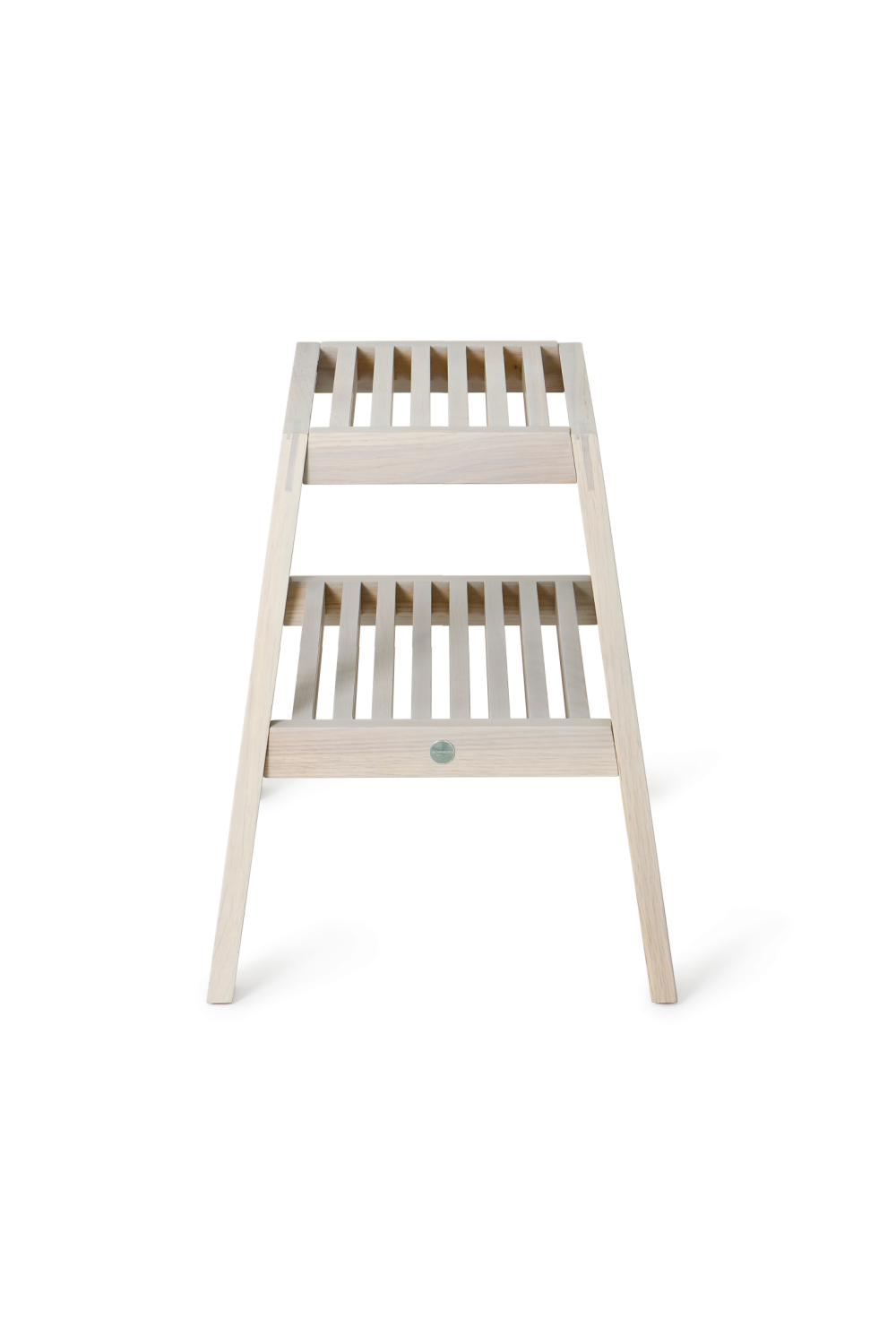 2-Level Oak Step Stool | Wireworks Slatted | Woodfurniture.com