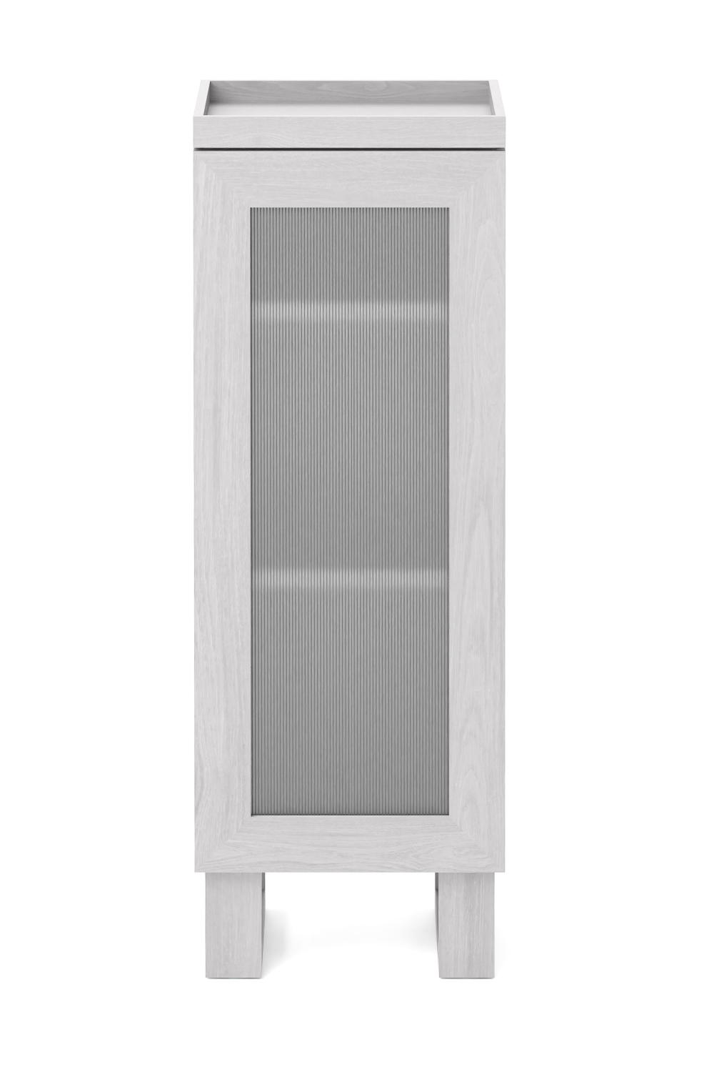 Oak Bathroom Cabinet with Ribbed Glass | Wireworks Tallboy Mezza | Woodfurniture.com