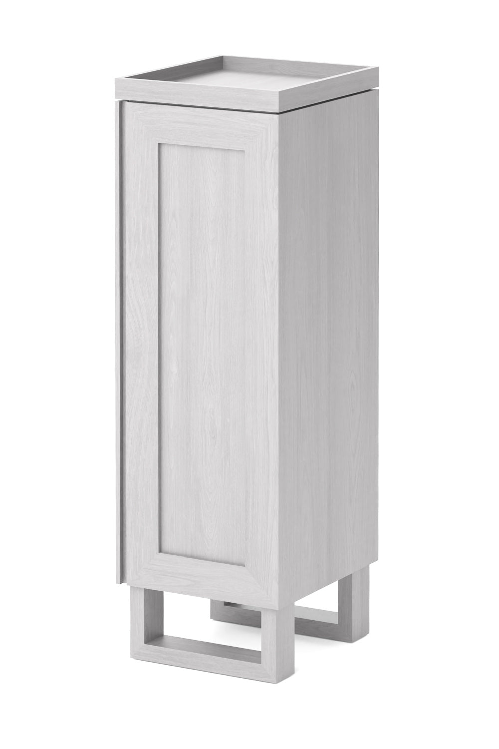 Oak Bathroom Cabinet with Ribbed Glass | Wireworks Tallboy Mezza | Woodfurniture.com