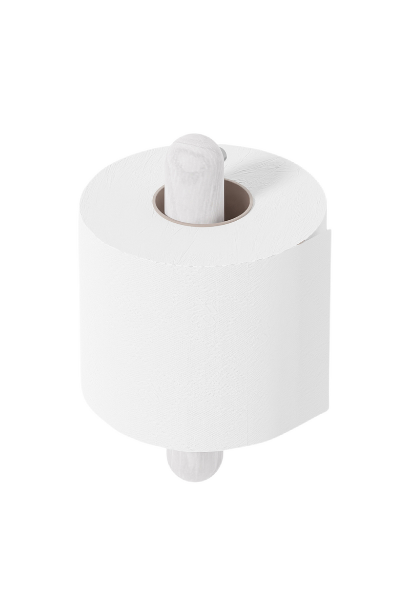 White Wooden Toilet Roll Holder | Wireworks Yoku | Woodfurniture.com