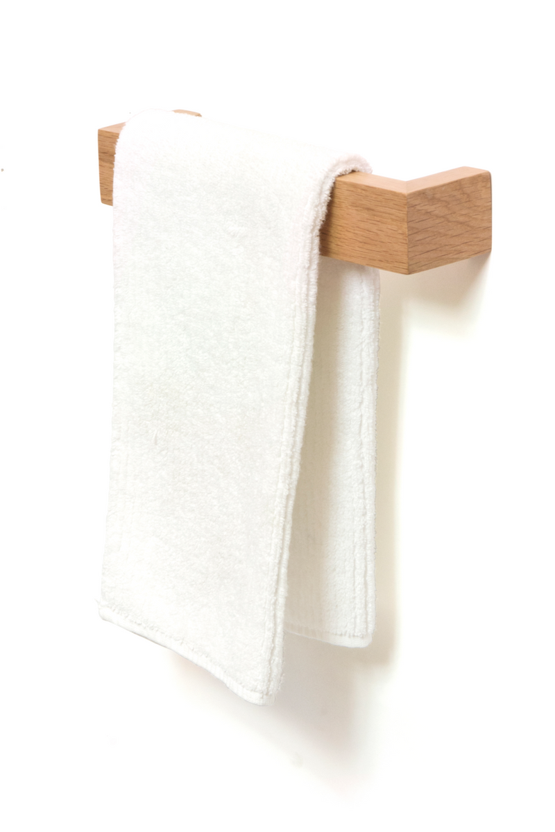 Oak Hand Towel Bar - 11” | Wireworks Rail | Woodfurniture.com