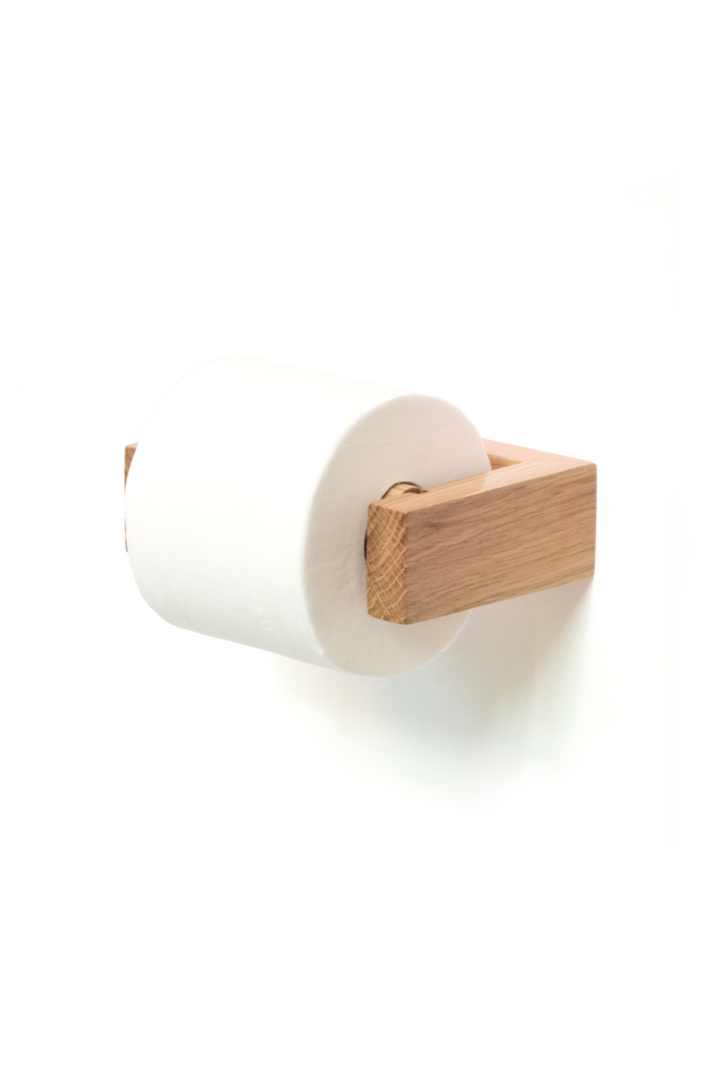 Oak Wall Toilet Roll Holder | Wireworks | Woodfurniture.com