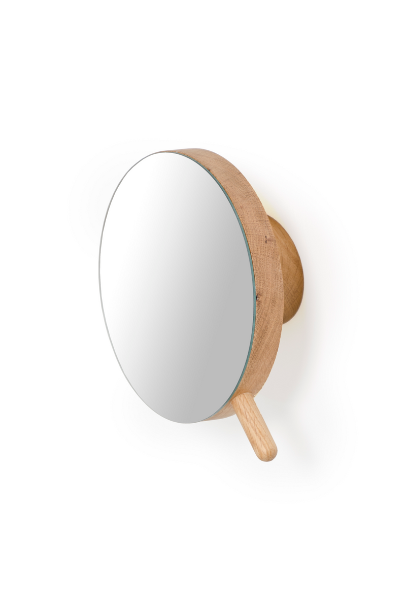 Oak Wall Magnifying Vanity Mirror | Wireworks | Woodfurniture.com