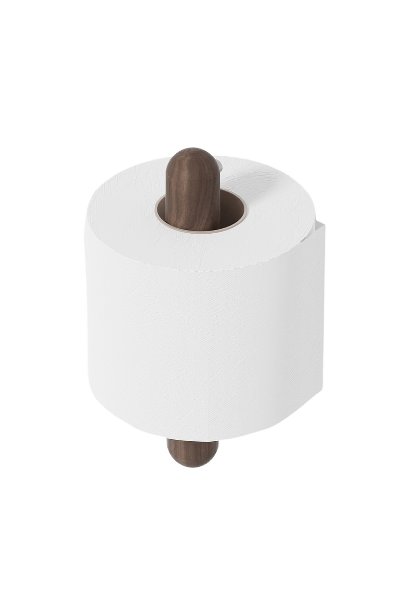 Walnut Toilet Roll Holder | Wireworks Yoku | Woodfurniture.com