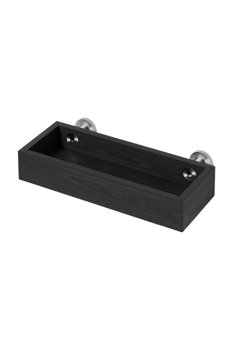 Black Wooden Tray Shelf | Wireworks Yoku | Woodfurniture.com