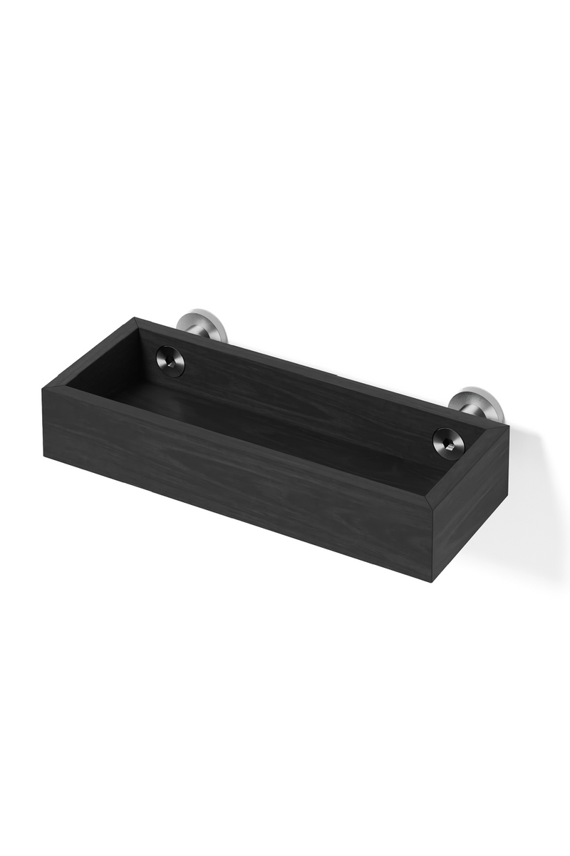 Black Wooden Tray Shelf | Wireworks Yoku | Woodfurniture.com