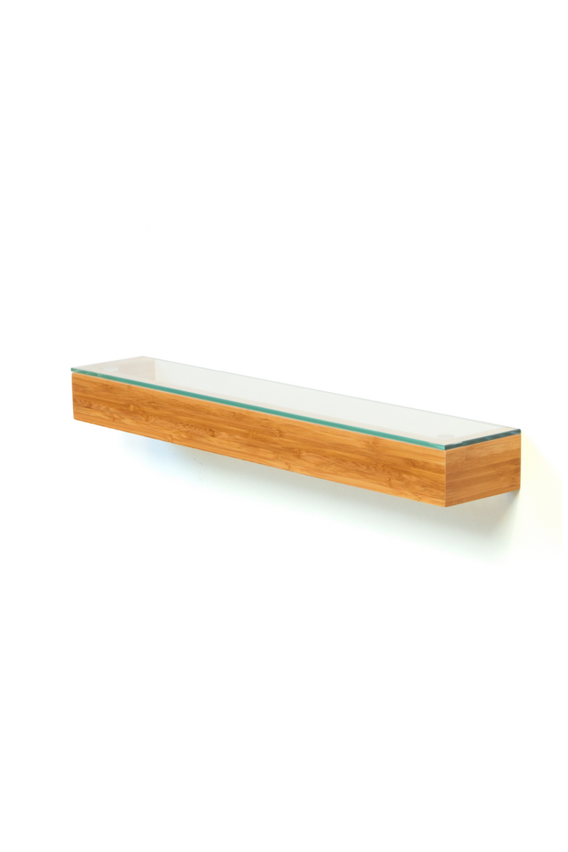 Bamboo Slim Glass Wall Shelf | Wireworks | Woodfurniture.com