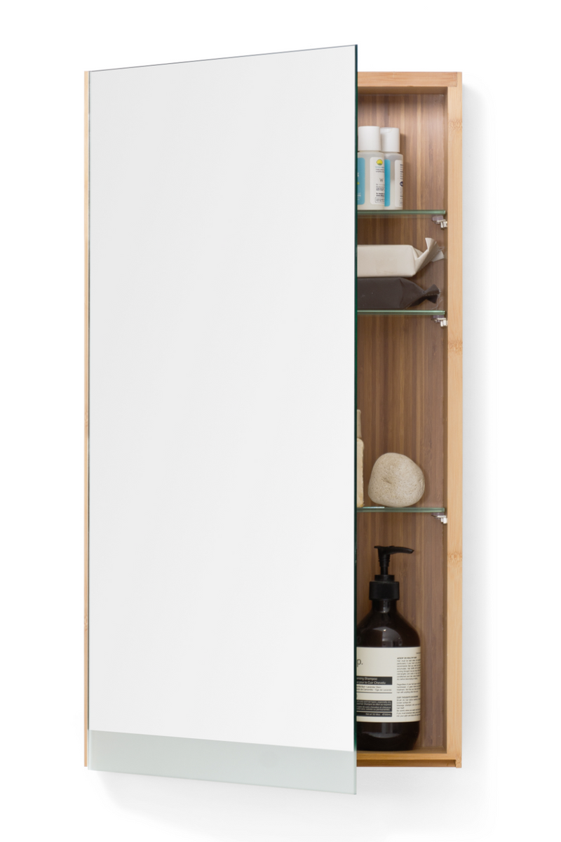 Bamboo Bathroom Cabinet with Mirror | Wireworks Arena | Woodfurniture.com